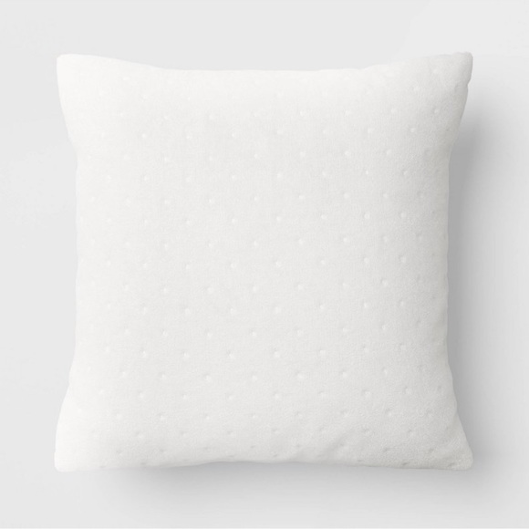 Threshold Quilted White Velvet Square Throw Pillow - Picture 1 of 4